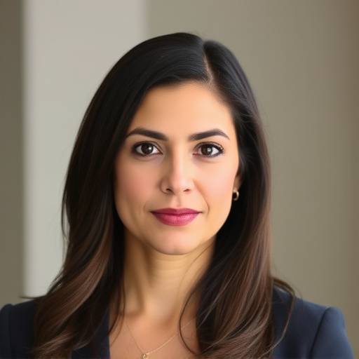 Retrato de Sof√≠a Garc√≠a, consultora de comunicaci√≥n estrat√©gica, con una expresi√≥n seria y profesional.